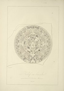 Rilievo in basalto che rappresenta un calendario messicano, illustrazione da Vues des Cordillères et Monumens des Peuples Indigènes de l